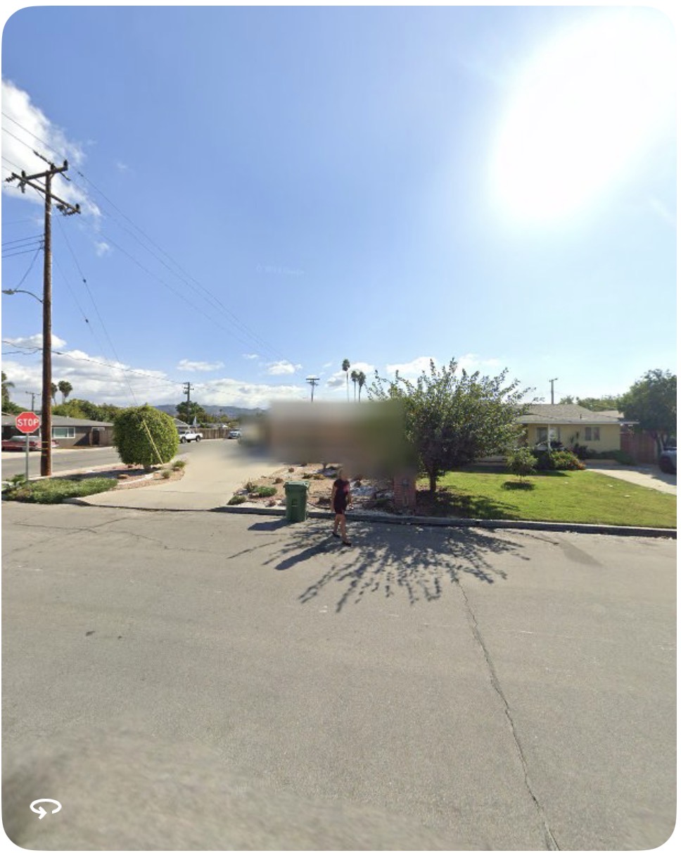 Home blurred on Google Street View — front view